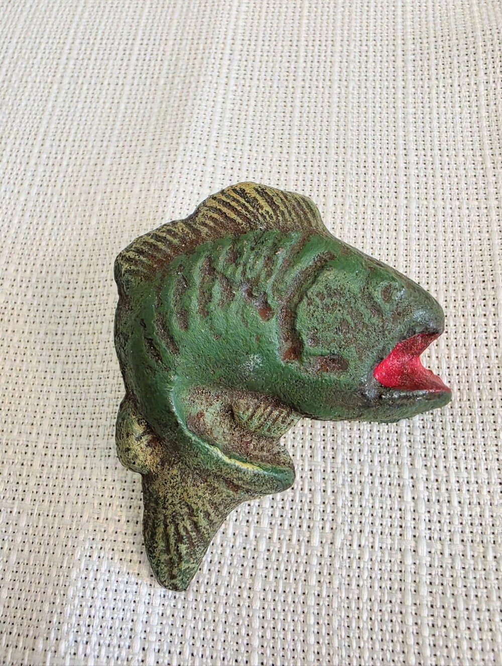 Vtg Cast Metal Trout Fish Drawer Pull Hunting Office Cabin Mancave Fisherman